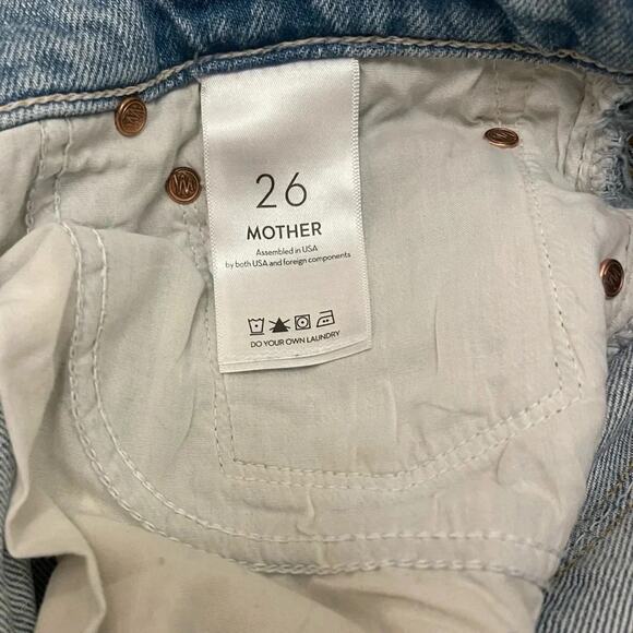 Mother Distressed Denim Jeans The Scrapper Ankle in Bless You Again Size 26 - Picture 7 of 9